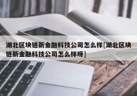 湖北区块链新金融科技公司怎么样[湖北区块链新金融科技公司怎么样呀]